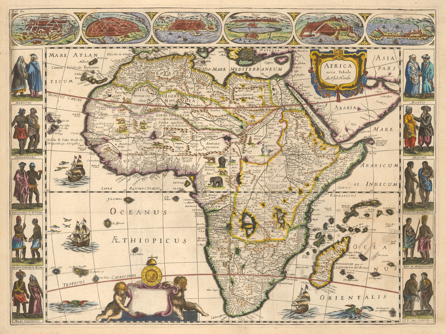 1659 Africa nova Tabula Auct. Jud Hondio