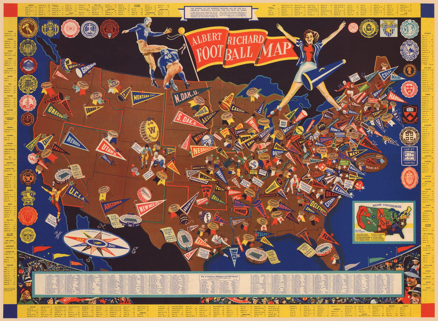 1939 Albert Richard Football Map