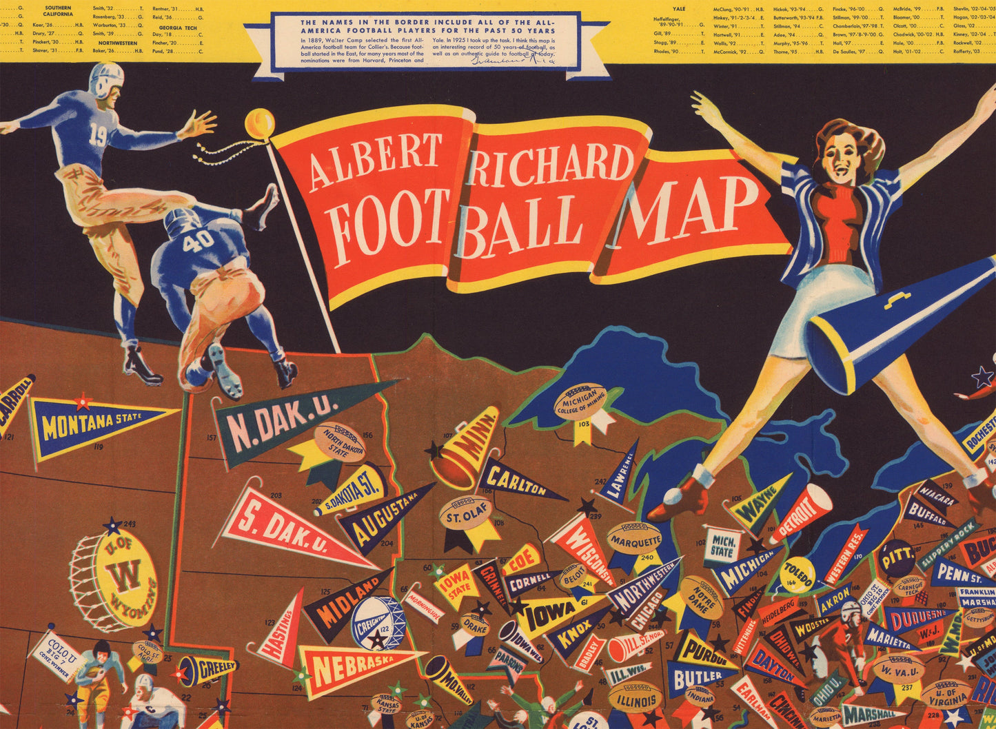 1939 Albert Richard Football Map