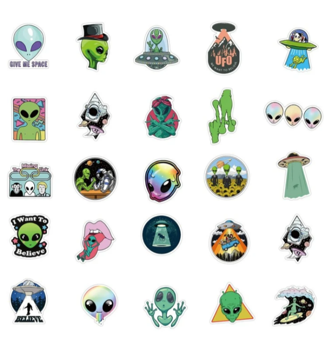 Alien Stickers 3 for $2 (Free shipping)