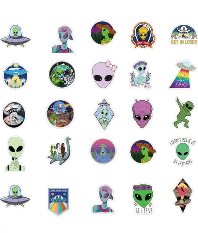 Alien Stickers 3 for $2 (Free shipping)