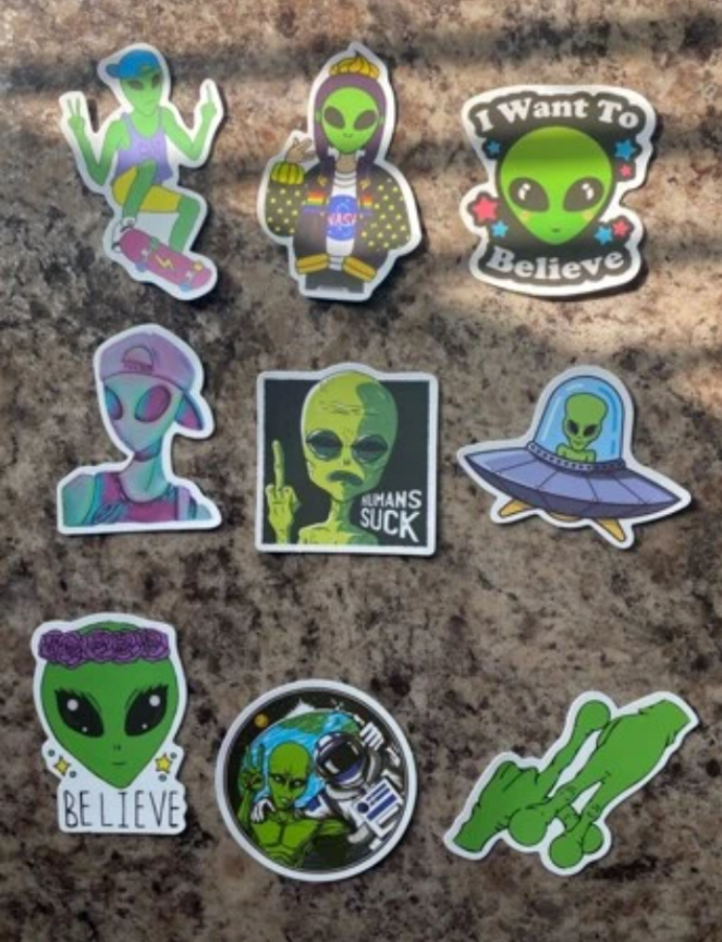 Alien Stickers 3 for $2 (Free shipping)