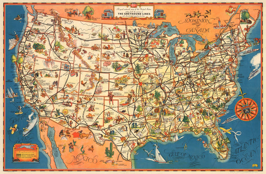 1934 A Good-Natured map of the United States