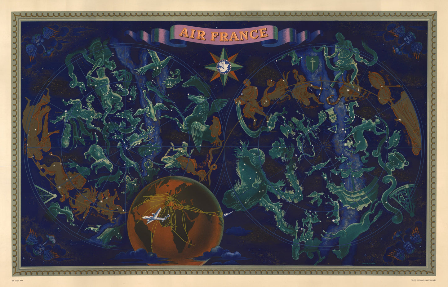 1950 Air France - Celestial Map