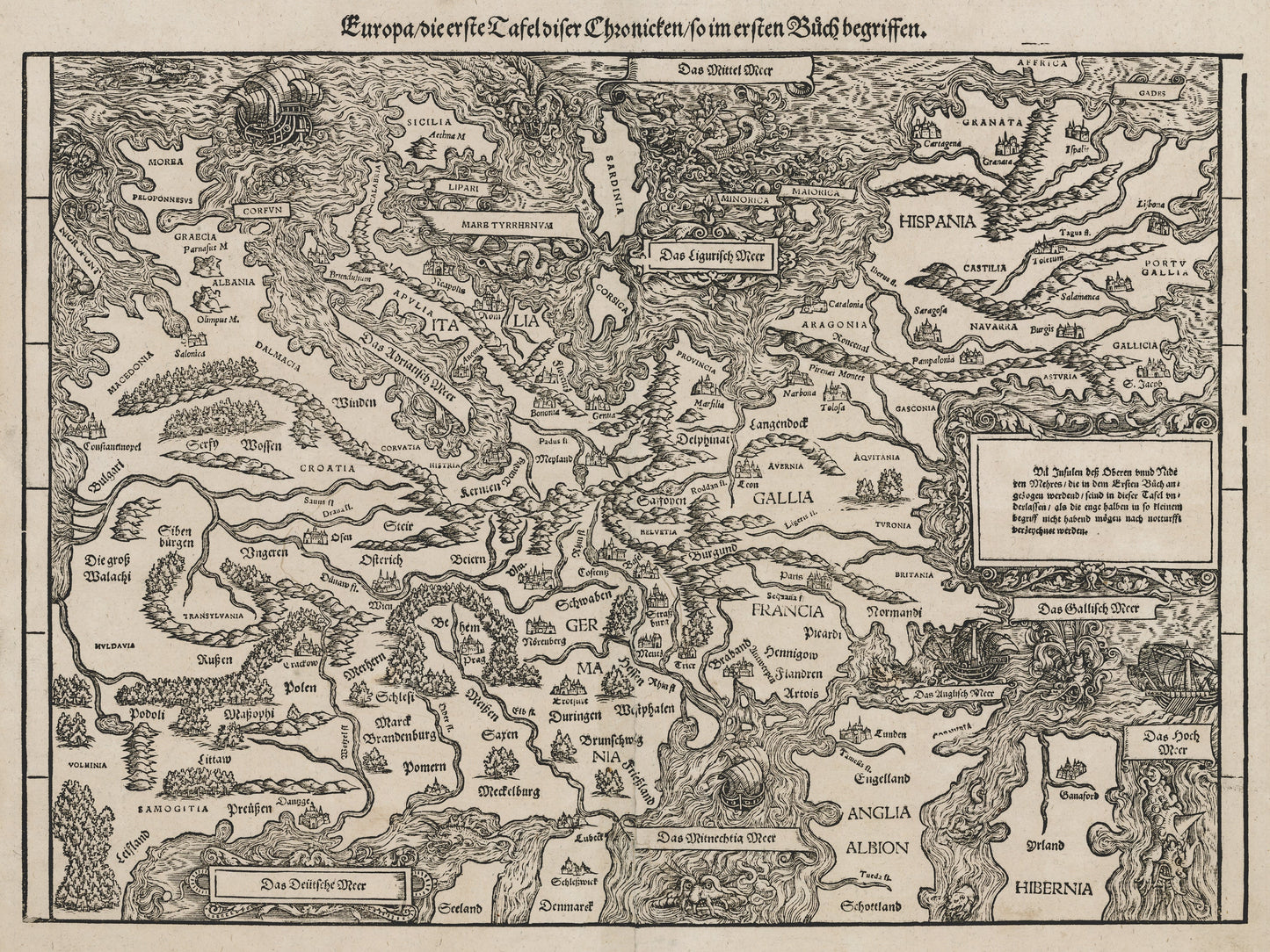 1548 Europa, die erste Tafel diser Chronicken, so im ersten Buch begriffen
