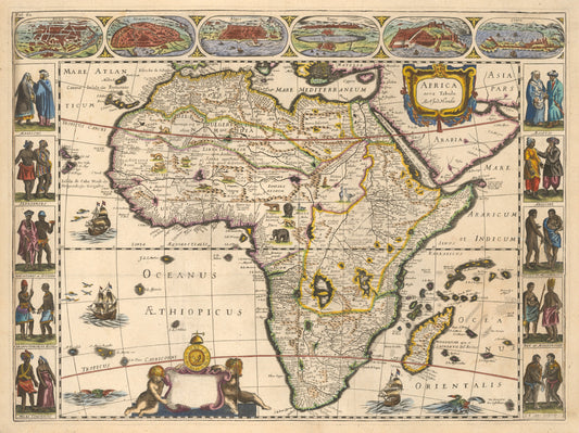1659 Africa nova Tabula Auct. Jud Hondio