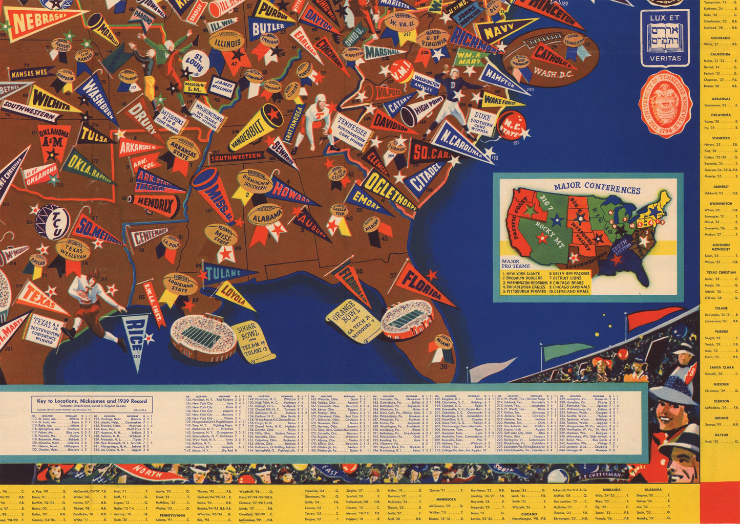 1939 Albert Richard Football Map
