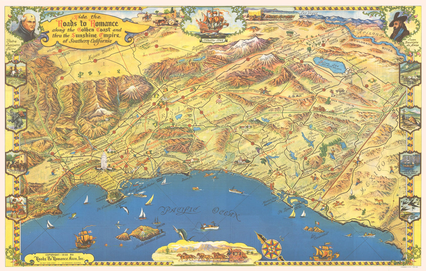 1958 Ride the Roads to Romance... Southern California