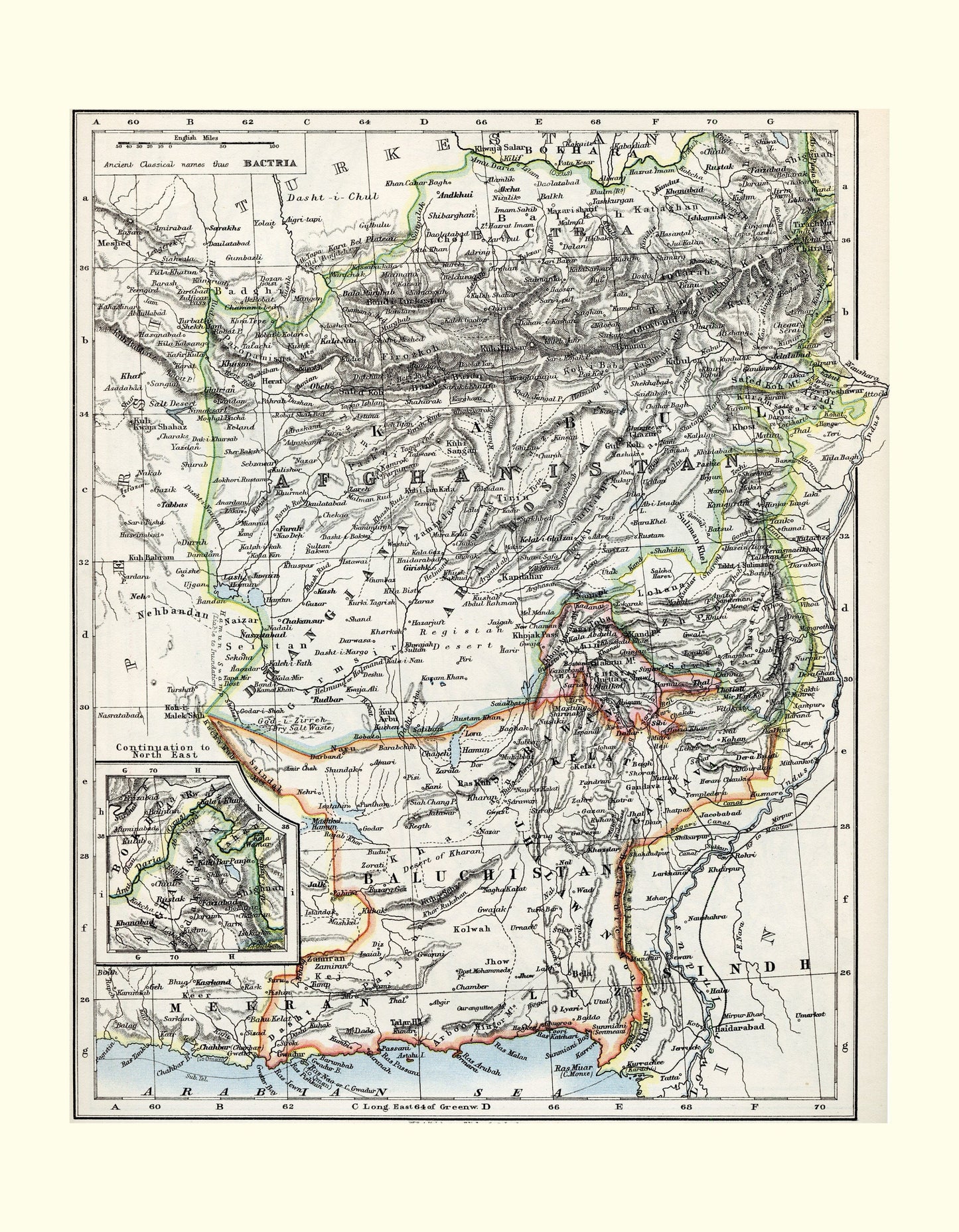 Afghanistan and Baluchistan Map