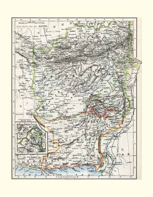 Afghanistan and Baluchistan Map
